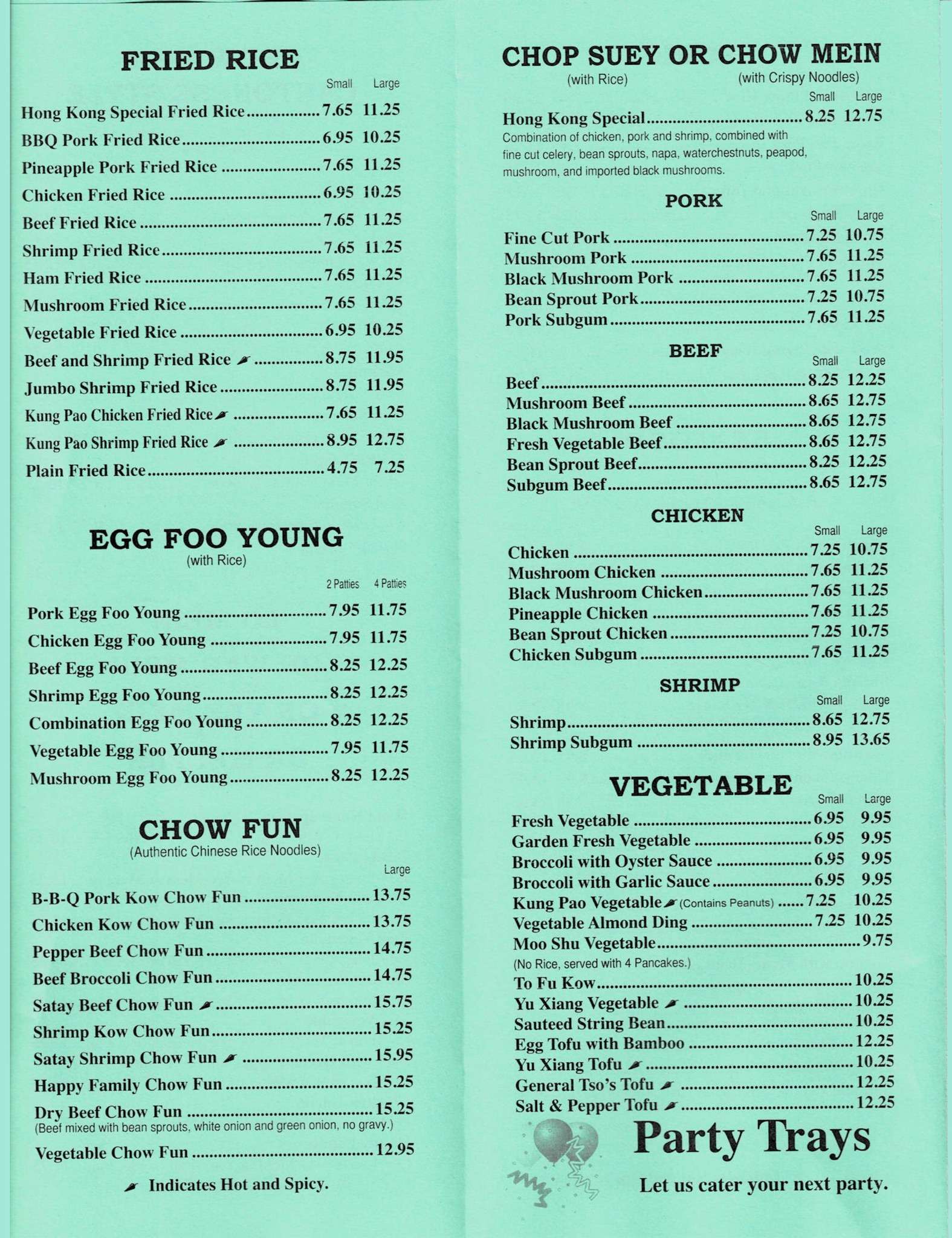 menu